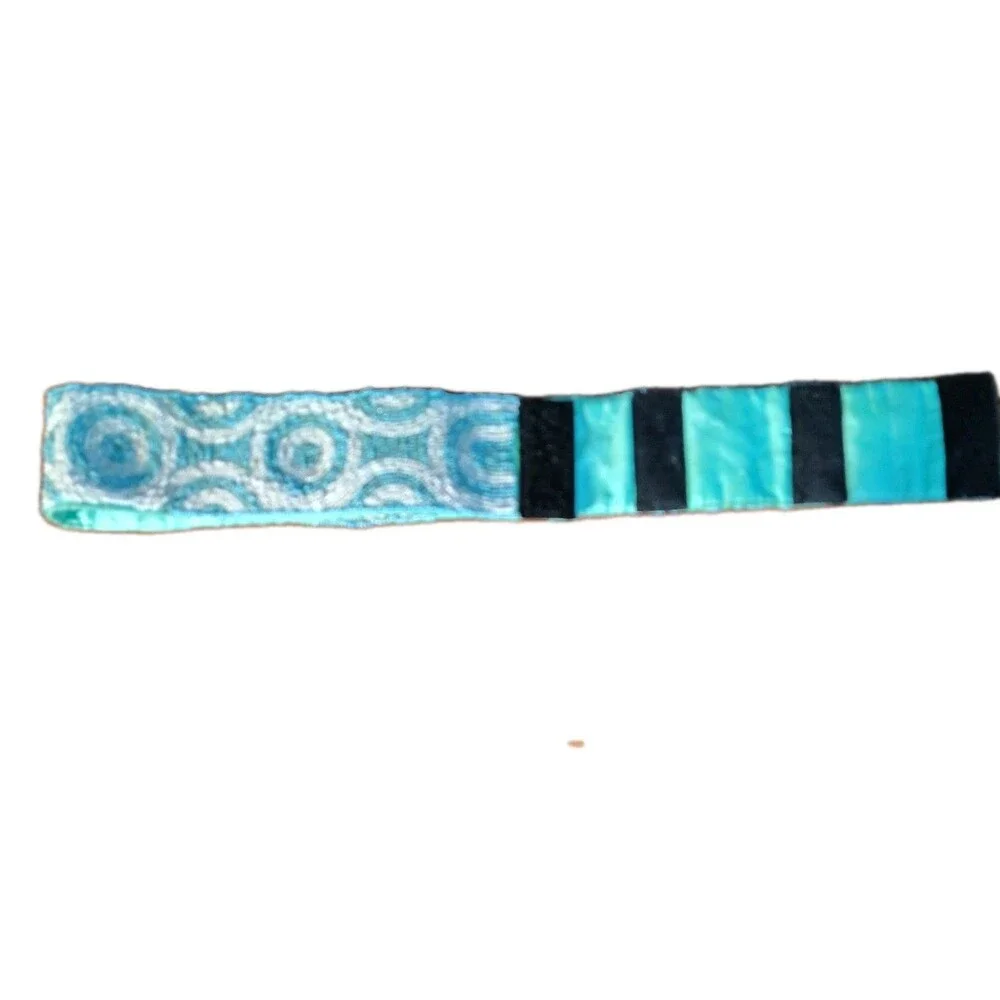 Intricate Seed Beaded Statement Belt Turquoise 2.5